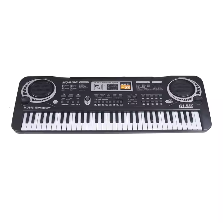 Teclado Electrónico Blanco Y Negro De 61 Teclas Instrumento Musical Para Principiantes Piano Eléctrico Regalo Para Niños - 1