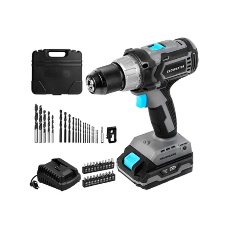 Taladro atornillador perforador con batería de 20 V y 2.000 mAh con motor DC Brushless 4819 con tecnología sin escobillas, velocidad sin carga de 0-550 / 0-2. - 1