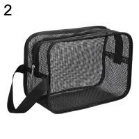 Bolsa De Baño Portátil Malla Almacenamiento De Maquillaje Y Toallitas Para Viajes Organizador Rectangular Ecológico De Nylon Y Malla - details 6