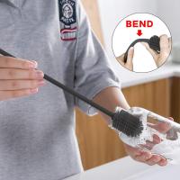 Cepillo de silicona con mango largo para limpiar biberones, termos y recipientes de cuello estrecho. - details 2