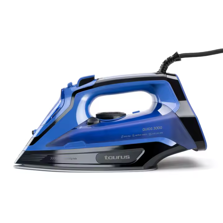 Taurus - Plancha de vapor Quios 3000. Color Azul. Material producto Plástico. Potencia 3.000 W. Longitud del cable 200 cm - 1
