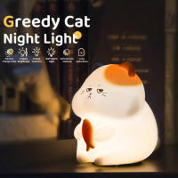 Luz Nocturna De Gato De Silicona Lindo Dimmer Recargable Para Decoración De Habitaciones De Niños Luz Táctil Sin Cable Para Dormitorio Infantil - details 5