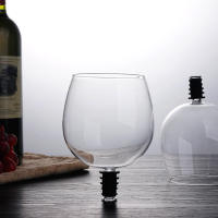 Tope De Vaso De Cristal Transparente Para Botella De Vino Con Tapa De Madera Eco-amigable Para Beber Directamente Del Frasco Decoración De Mesa Para Fiesta - details 5