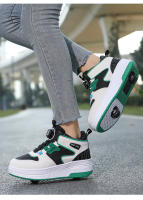 Zapatos De Patinaje Para Niños 2024 Nuevos Primavera Otoño Doble Rueda Deportivos Respirables Talla True Fit Material Superior Cuero - details 29