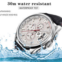Reloj De Cuarzo Para Hombre PAGANI DESIGN PD-3306 Marca De Lujo Deportiva Militar Con Correa De Cuero Cronógrafo Resistente Al Choque Y Luz - details 2