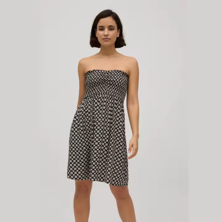 Ysabel Mora - Vestido corto sin tirantes estampado floral - 1