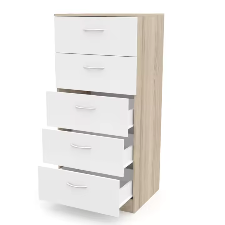 DORMIDAN- Sinfonier 5 cajones guías metálicas, cómoda Dormitorio, Altura 110cm. - 1