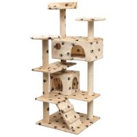 vidaXL Rascador de Gatos con Poste Rascador Sisal Altura 125cm Mascotas Color Beige,  Gris,  Azul oscuro y mas - details 4