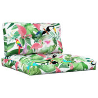 vidaXL Cojines para sofá de palets 2 piezas tela 80 x 80 x 12 cm Color Azul y blanco,  Negro y blanco,  Verde y rosa y mas Cojín Decorativo de Asiento Cojines de muebles de salon - details 0