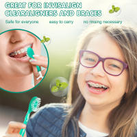 Cepillo De Dientes Mini 2 En 1 Con Sabor a Menta Y Durazno Cepillo De Limpieza Oral Desechable Con Hilo Dental Para Adultos - details 3