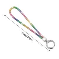 Lanyard De Teléfono Con Diamantes Plateados Correa De Muñeca Antipérdida Para Adultos Material De Poliéster Tamaño 24cm - details 1