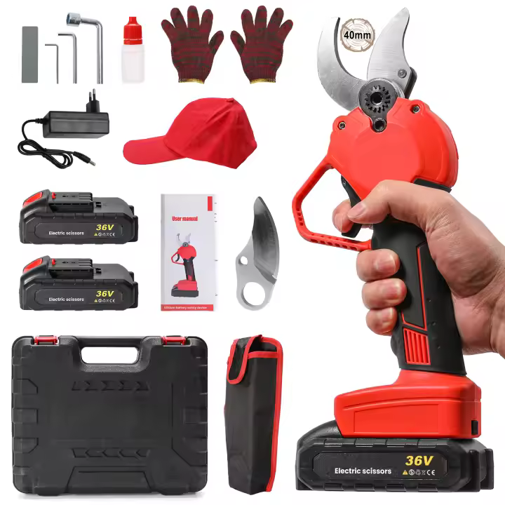 Tijeras de Poda Eléctricas Inalámbricas 750W Potente, 2 Baterías + Cargador, para Ramas Gruesas + Kit de Regalo - 1