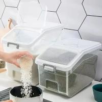 Caja De Almacenamiento De Arroz Grande Dispensador De Granos Jarra De Alimentos Secos Organizador De Cocina Contenedor De Alimentos Para Mascotas - details 0