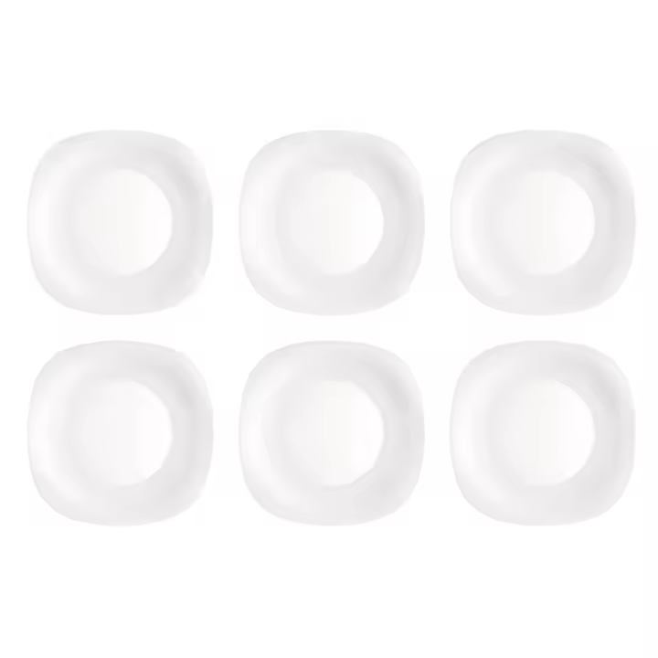 BORMIOLI ROCCO PARMA 6 Plato Llano Opal 27CM Blanco Brillo Fabricado en España Reciclable - 1
