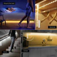 Tira De Luz LED Con Sensor De Movimiento 1M-5M Para Armario Cama Escalera Iluminación De Gabinete Operada Por Batería - details 14
