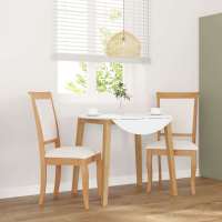 vidaXL Sillas de comedor con cojines 2 uds madera maciza marrón caucho en color Marrón y claro/Blanco y marrón/Natural y claro y más | cómodas modernas ergonómicas para comedor cocina salón hogar - details 2