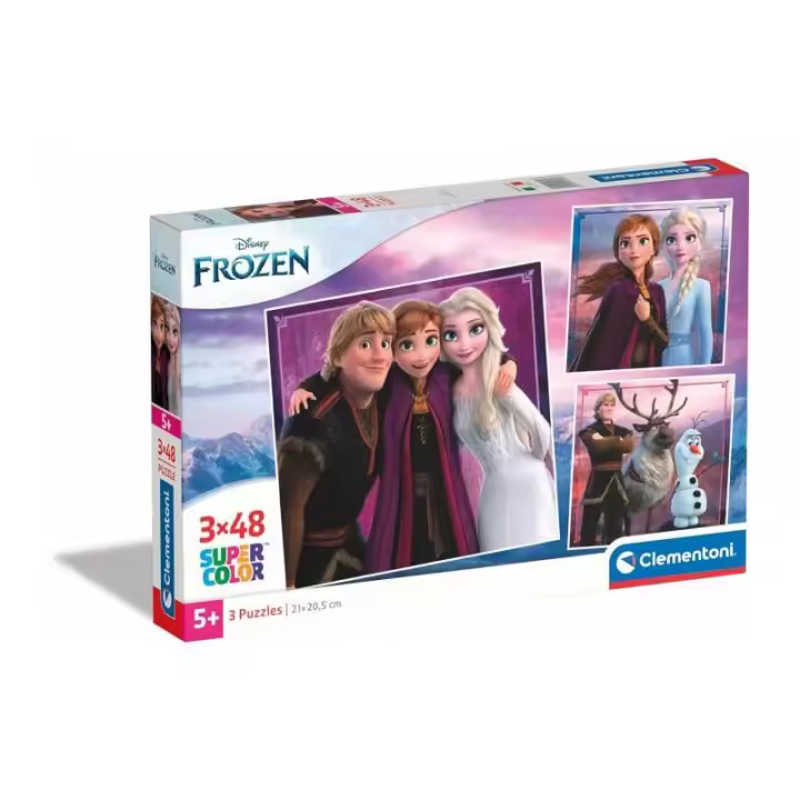 PUZZLE 3X48 PIEZAS FROZEN SUPERCOLOR DE CLEMENTONI - 1