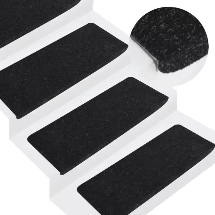 vidaXL Alfombrilla autoadhesiva de escalera 15 uds 65x24,5x3,5 cm - 1