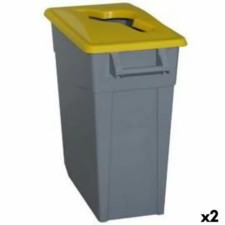 Cubo de Basura para Reciclaje Denox Amarillo 65 L (2 Unidades) - 1