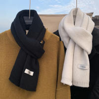 Bufanda Plana De Color Sólido Coreano Para Parejas, Tejida Con Hilo Grueso Y Cálido, Moda De Otoño E Invierno, Mantel De Adultos Para Exteriores - details 0