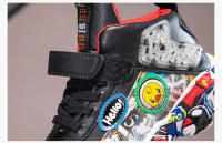Zapatillas Deportivas Para Niños Y Niñas Tallas 26-36 Dibujos De Graffiti Casual Compras En Línea Antideslizantes PU Suela De Goma Adecuadas Para Baloncesto Y Uso Diario - details 3