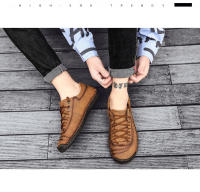 Zapatos Casuales Para Hombre Cuero Mocasines De Caminar Al Aire Libre 2021 Moda Casual Vacaciones Suaves Para Conducir Zapatos De Hombre - details 21