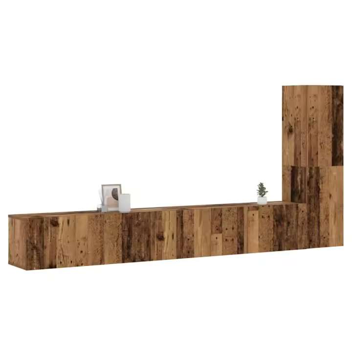 vidaXL Muebles de TV de pared 3 uds madera vieja madera de ingeniería - 1
