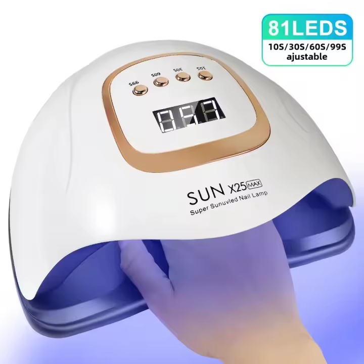 SUN X25MAX 81LED Lámpara UV Para Uñas Secado Rápido De Toda La Polvos De Uñas Profesional Luz De Secado Potente Para Manicura En Salón - 1