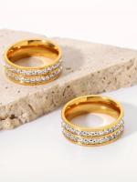 Anillo De Lujo Ligero Para Hombres Y Mujeres Con Diseño De Dos Círculos De Titanio Y Acero Inoxidable Estilo De Moda Insensato Sin Perder - details 1
