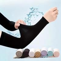1 Pares De Mangas De Seda Hielo Para Mantener Fresco Y Protegido Del Sol Ultra-Heladas Transpirables Para Deportes Conducción Y Aventuras Al Aire Libre - details 1