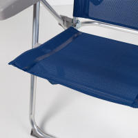 Silla de playa plegado slim Aktive, reclinable 6 posiciones antivuelco azul marino, medidas 47x60x94cm, aluminio, peso máx. 110 kg. - details 5