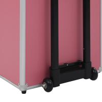 vidaXL Maletín trolley de maquillaje de aluminio rosa - details 6