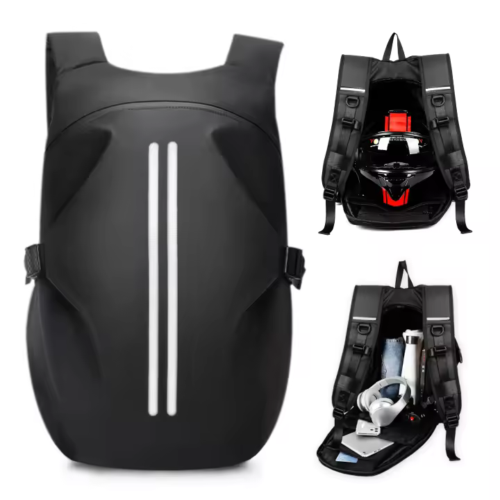 Mochila De Motociclista Para Hombres Impermeable Con Bandas Reflectantes Bolsa De Viaje Expansible Para Senderismo Y Actividades Al Aire Libre - 1
