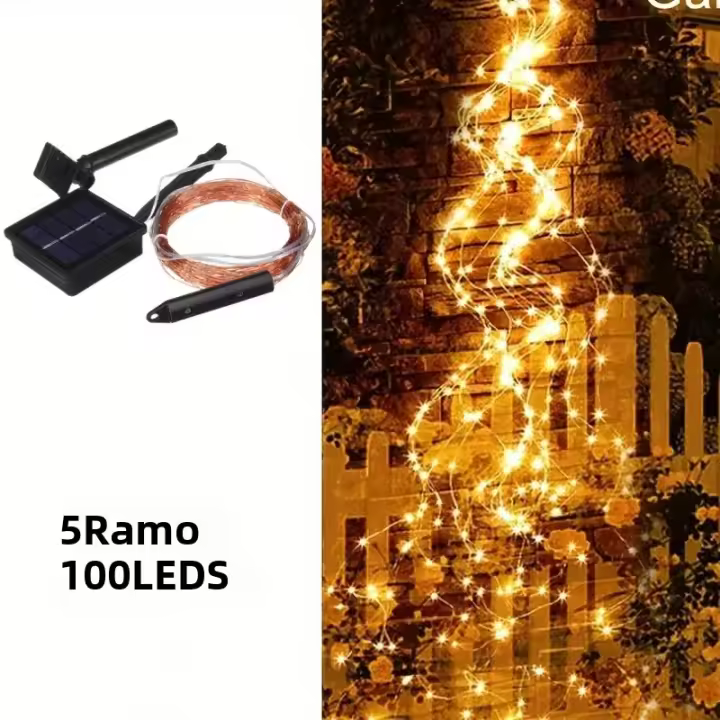 Luces Solares De Hiedra Para Árbol Y Ramas 100/200LEDs Impermeables Para Exteriores Navidad Fiesta Boda Con Cable De Cobre - 1