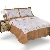 KingnetStore - Colcha Bouti Bordada Acolchada, Colcha Cubre Cama 100% Poliéster. Fina, Extra Suave y Ligera. Ideal para Primavera Verano Entretiempo, Con Funda Cojín Almohada, Elegancia y Suavidad con un Diseño Floral. Para Cama de 90 105 135 150 CM - details 3
