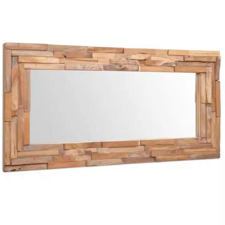 vidaXL Espejo decorativo rectangular teca 120x60 cm - 1