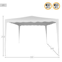 Cenador desmontable jardín 300x300x250 cm blanco Aktive - details 3