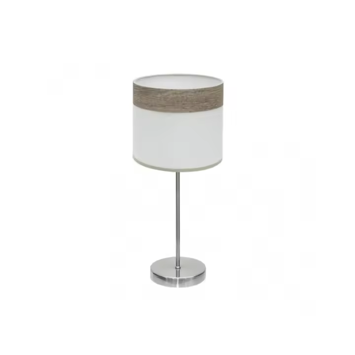 Fabrilamp - Sobremesa Cloe 1xe14 Niquel/blanca-madera Gris 42x18x18 cm - 1