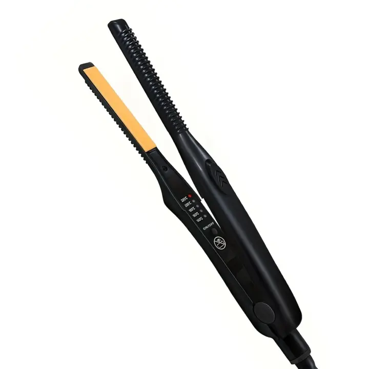 Plancha de pelo, plancha de pelo tipo lápiz para cabello corto, miniplancha para cabello con diseño antipellizcos - 1