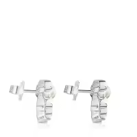 Pendientes de Oso Hueco de Plata de Ley 925, pendientes de moda personalizados, pendientes de mujer con incrustación de Perlas - details 4