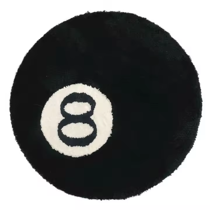 LAKEA Alfombra Redonda De 8 Bolas Negra Antideslizante Para Sala De Estar Baño Decoración Del Hogar Alfombra De Piso Flocking Máquina De Técnica De Tejido Geométrica Para Adultos - 1