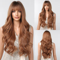 Peluca Sintética GEMMA Larga Ombre Marrón Vino Rojo Con Franja Rizado Resistente a Altas Temperaturas Pelo Falso Natural Para Mujeres Cosplay 26+ Pulgadas Densidad 130% Capa Promedio - details 12