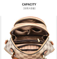 Mochila Vintage a Cuadros Para Mujer Estilo Girly Con Contraste De Hombros Mochila Redonda De Moda Cruzbody Sencilla Con Costuras Material PVC - details 10