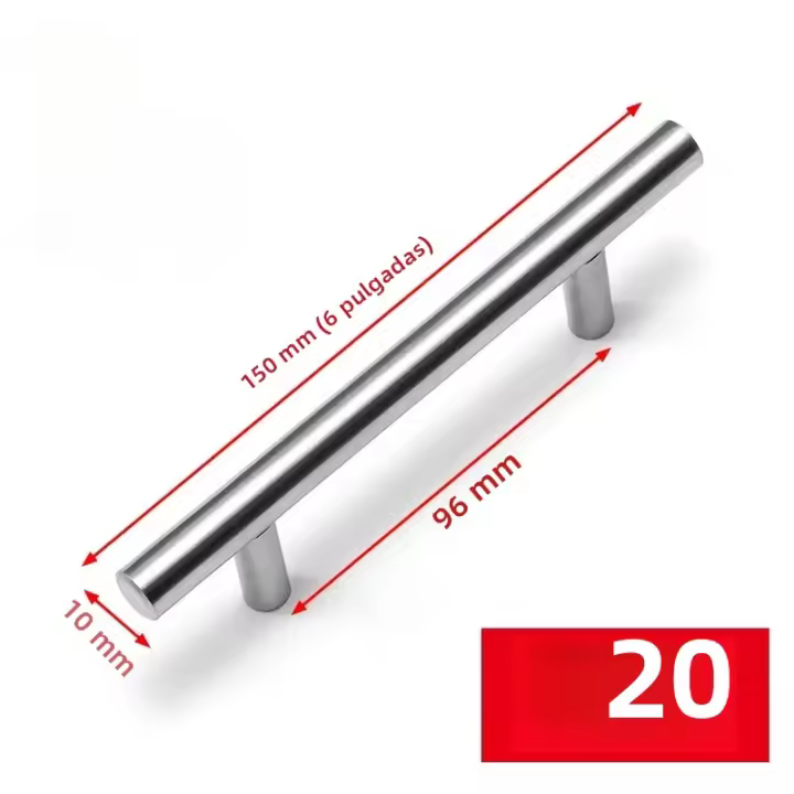 Manija De Acero Inoxidable Pulido Para Armario Y Puerta De Cocina 20PCS Pulls De Gabinete Modernos En Color Oro Y Negro - 1