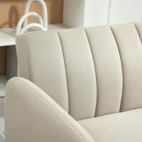 HOMCOM Sofá Cama de 2 Plazas Moderno 173x75x73 cm Sofá Cama Plegable Tapizado en Lino Sintético con Respaldo Ajustable en 3 Niveles y Reposabrazos Desmontables para Salón Oficina Beige - details 3