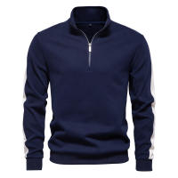 AIOPESON Chaqueta De Algodón Y Poliéster Para Hombres Con Cuello Alto Y Cierre De Cremallera Casual Ligera Para Otoño E Invierno - details 8