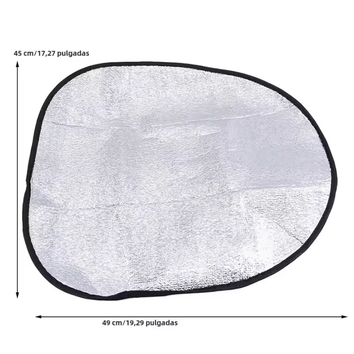 Cubierta De Rueda Del Volante De Coche 45x50cm Protección Solar De Doble Gruesura Anti-UV Y Anti-Calefacción Cobertor Parasol De Calidad Superior Plateado - 1