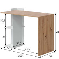 VS Venta-Stock Escritorio Llanes 2 Huecos Madera/blanco 100 Cm - Alta Calidad y Sostenible - details 0