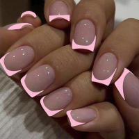 Set De Uñas Postizas Cortas Cuadradas Blancas 24pcs Con Archivo Y Pegamento Para Mujer Regalo Ideal Para Fiestas - details 24