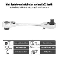 Llave De Enchufe Doble Cabeza 2 En 1 Mini Llave De Destornillador Con Mango 72 Dientes Herramienta Rápida Para Instalación - details 7